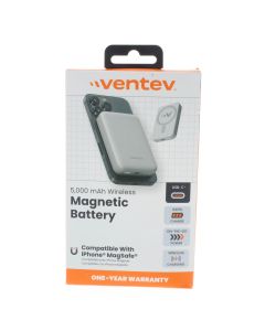 Ventev NEW 5000 mAh Power Bank USB-C Gray/SILVER - (MCBAT-5K257464)
