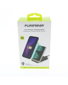 Pure Gear NEW Wireless Charging Stand Micro USB 10W 3AMP Black/Silver - (63458PG)