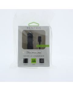 Xentris NEW Car Lighter to Attached Lightning Car Charger 2.4AMP Black 