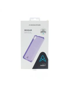 Axessorize NEW Case FIT Motorola Moto e6 Revolve Rugged TPU case Clear / Purple - (MOTO1402)