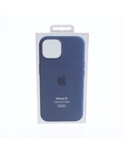 Apple NEW Case FIT Apple iPhone 15 Silicone Case Magsafe Storm Blue - (MT0N3ZM/A)