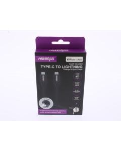 Powerxcel NEW Cable USB-C To Lightning 1.2 Meter (4 ft) Black - (440106)