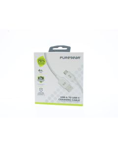 Pure Gear NEW Braided Cable USB-A To Lightning 1.2 Meter (4 ft) White  - (10567CMR)