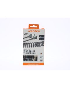 Ventev NEW Braided Cable USB-A To USB-C 1.2 Meter (4 ft) Tangle Black / Gray - (241090)