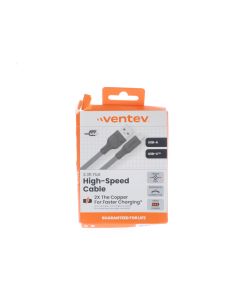 Ventev A-STOCK Cable USB-A To USB-C 1 Meter (3.2 ft) FLAT Gray - (248180)