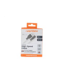 Ventev A-STOCK Cable USB-A To Lightning 1 Meter (3.2 ft) FLAT White/Gray - (248174)