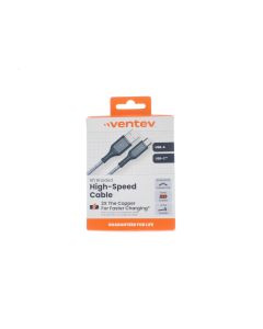 Ventev NEW Braided Cable USB-A To USB-C 2 Meter (6 ft) Gray/White - (248181)