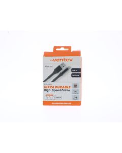 Ventev A-STOCK Braided Cable USB-A To Lightning 3 Meter (10 ft) Alloy Silver - (248176)