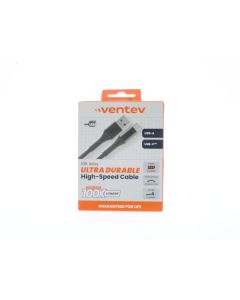 Ventev NEW Braided Cable USB-A To USB-C 3 Meter (10 ft) ALLOY Gray - (248182)