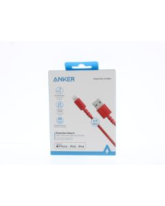 Anker NEW Braided Cable USB-A To Lightning 1.8 Meter (5.9 ft) Red 